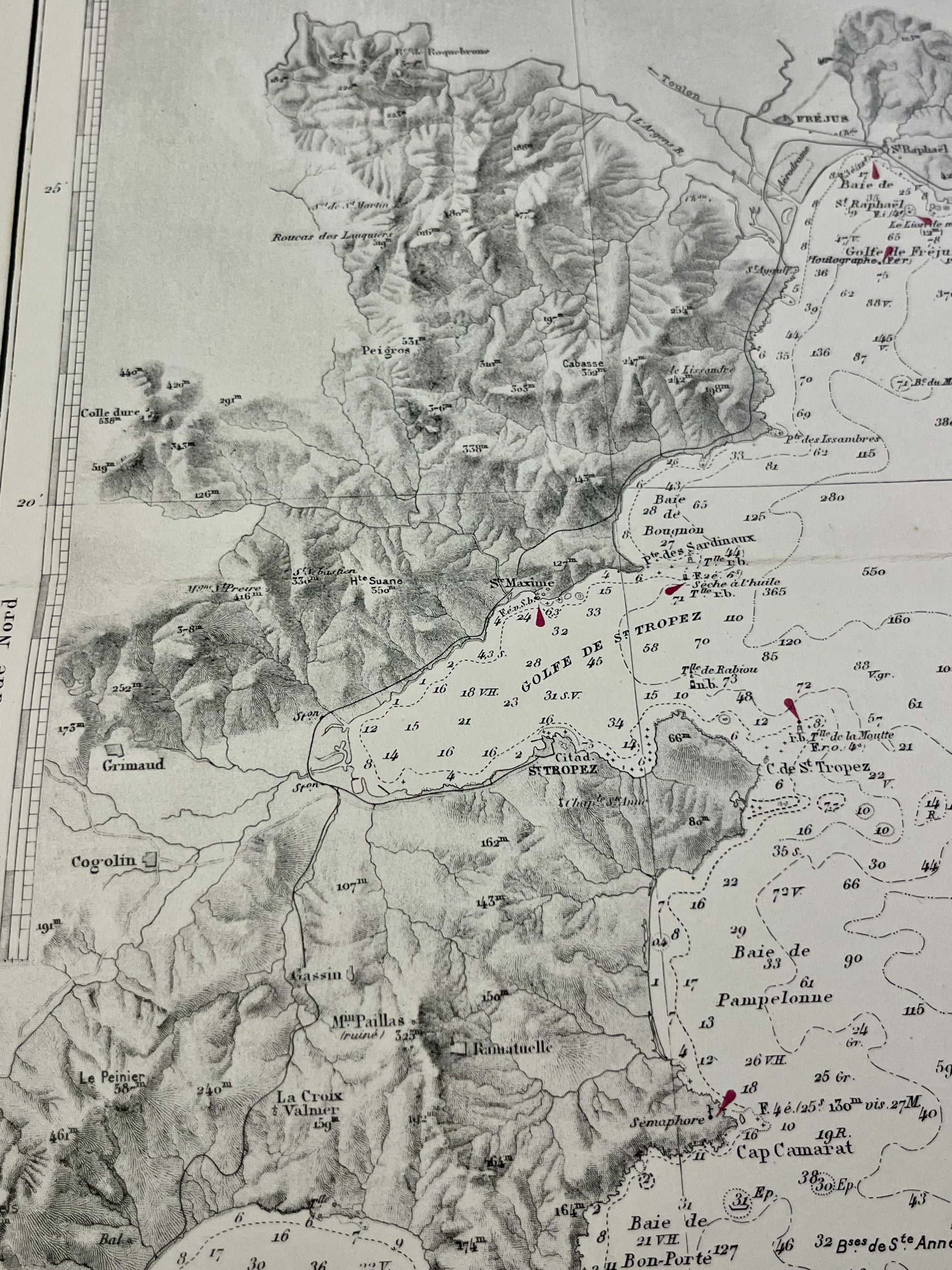 Carte geographique ancienne Saint-Tropez