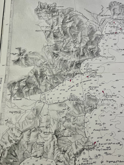 Carte geographique ancienne Saint-Tropez