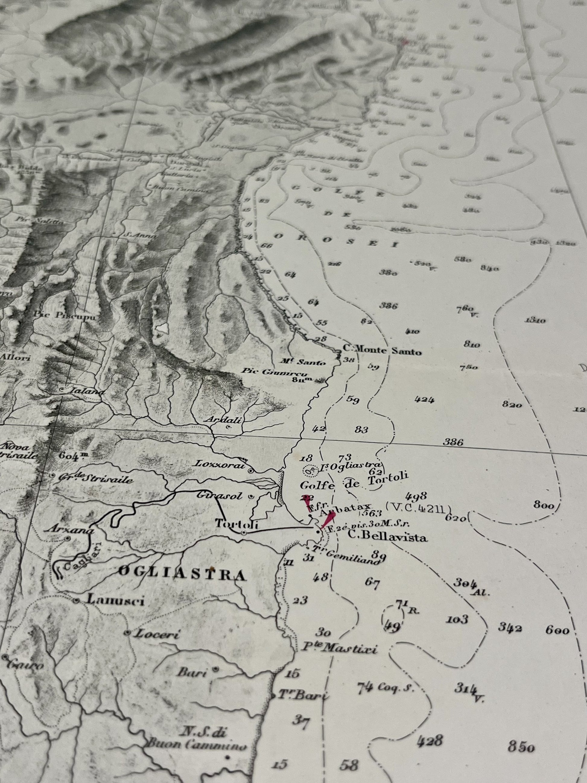 Carte geographique ancienne Sardaigne