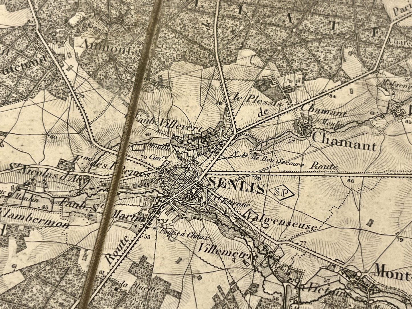 Carte geographique ancienne Senlis