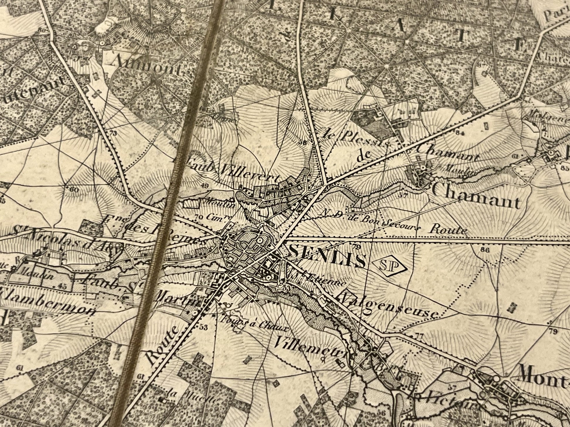 Carte geographique ancienne Senlis