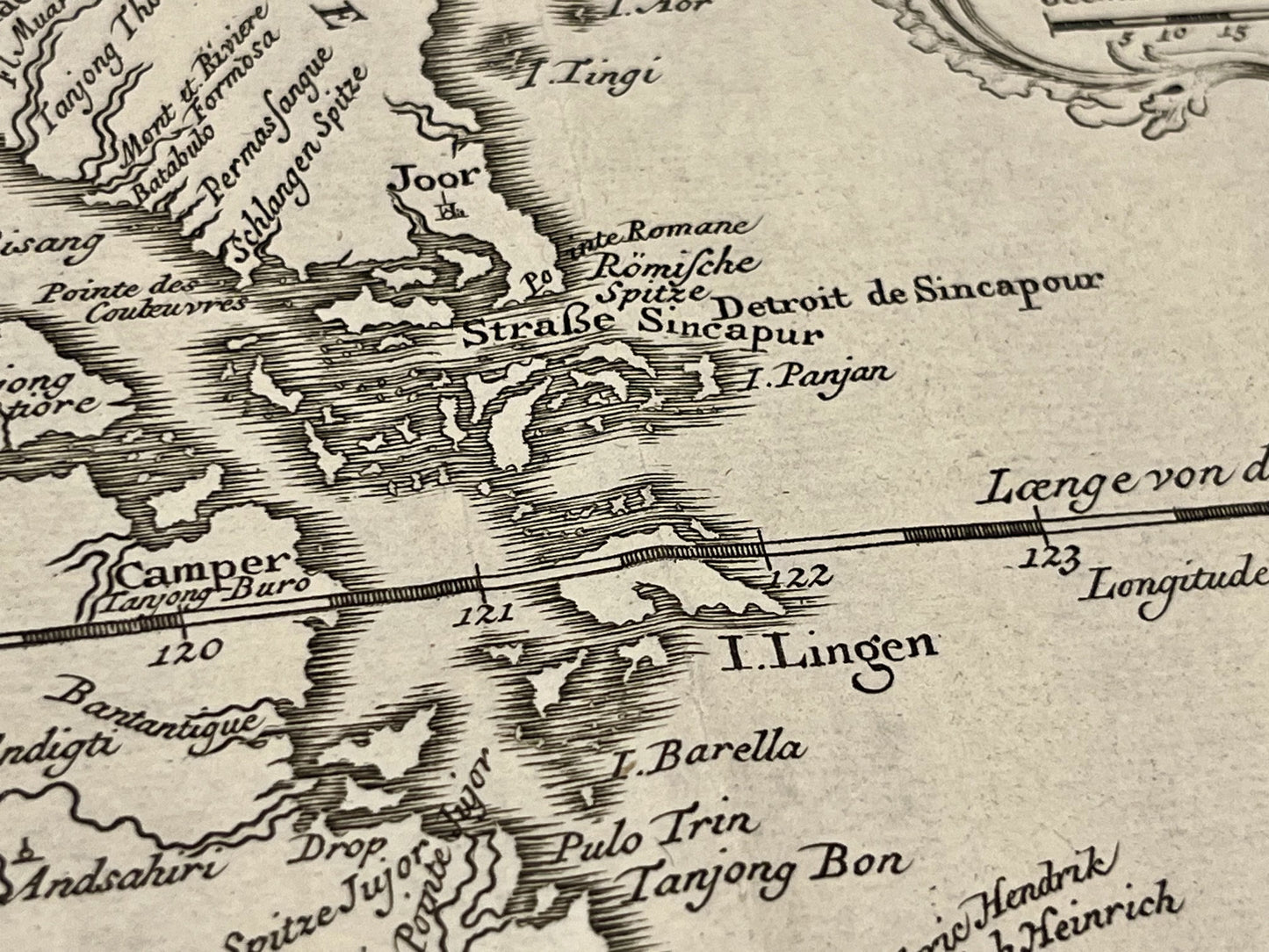 Carte geographique ancienne Singapour