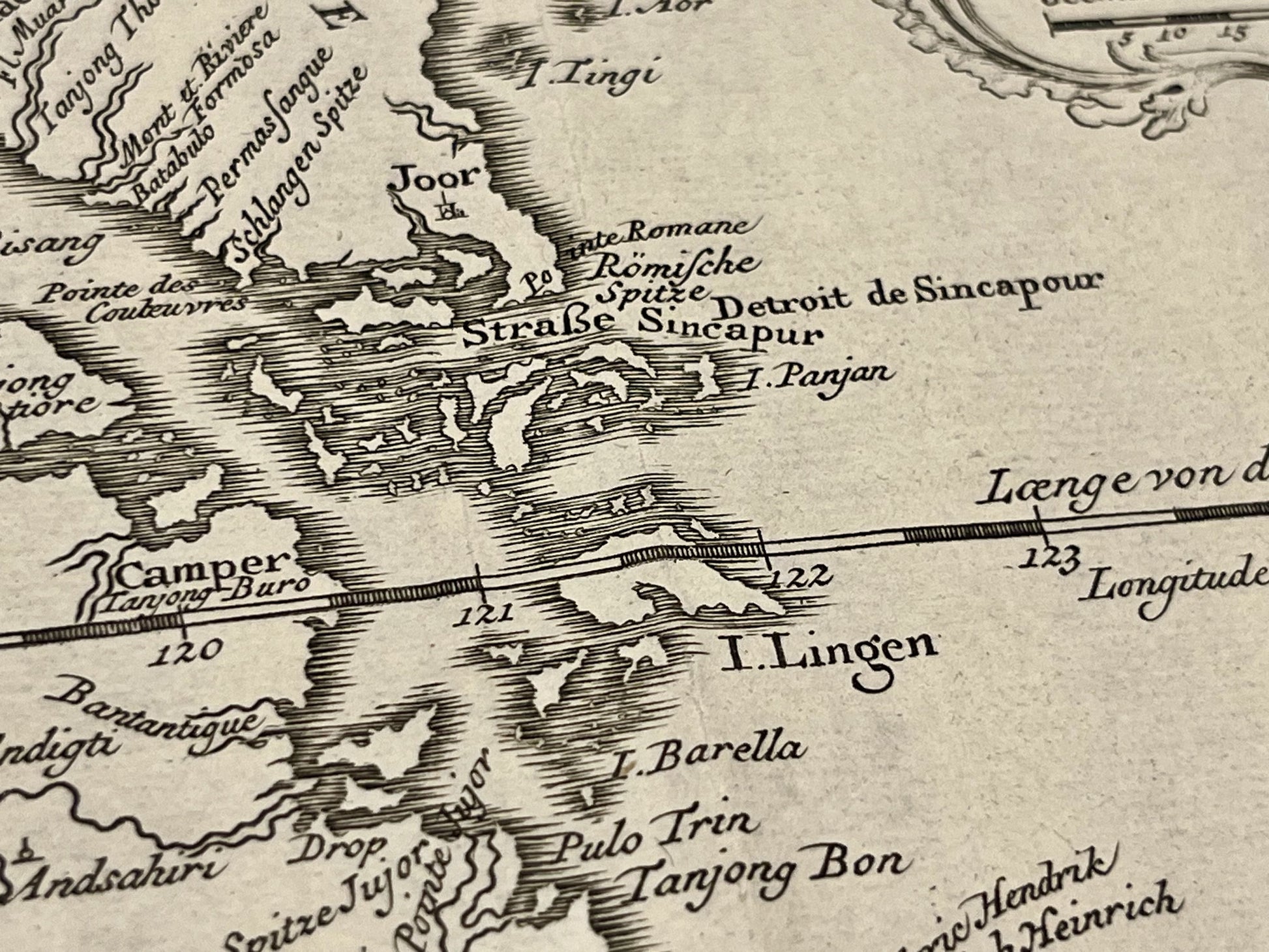 Carte geographique ancienne Singapour