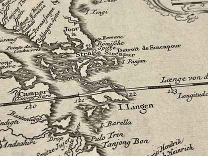 Carte geographique ancienne Singapour