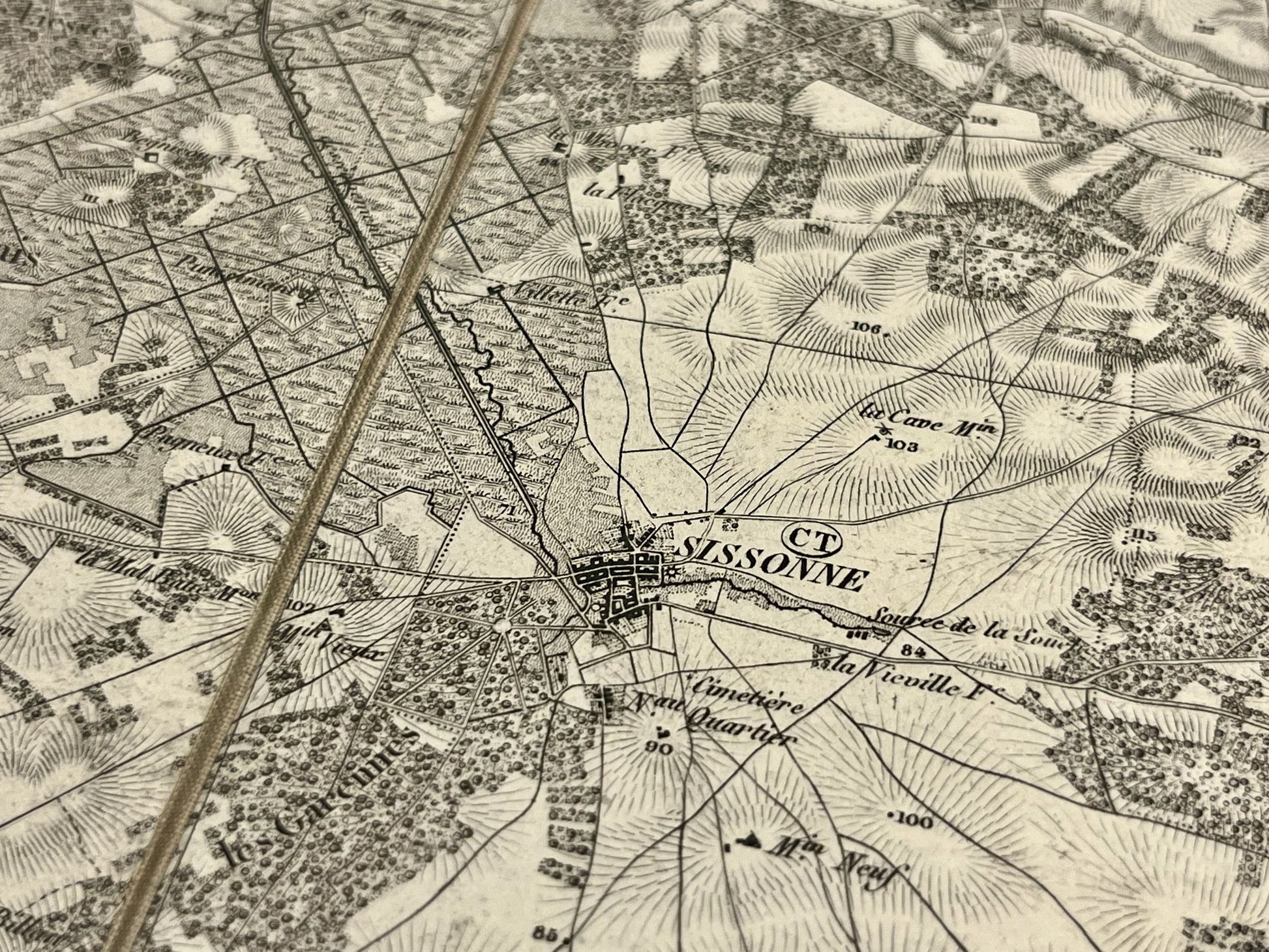 Carte geographique ancienne Sissonne