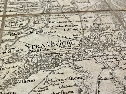 Carte geographique ancienne Strasbourg Alsace