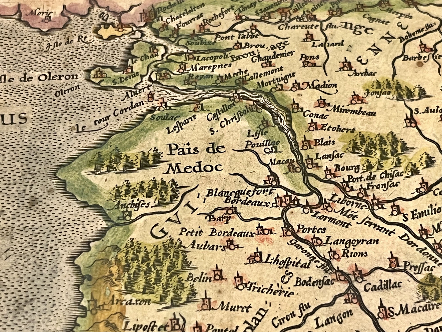 Carte geographique ancienne Sud France par Mercator