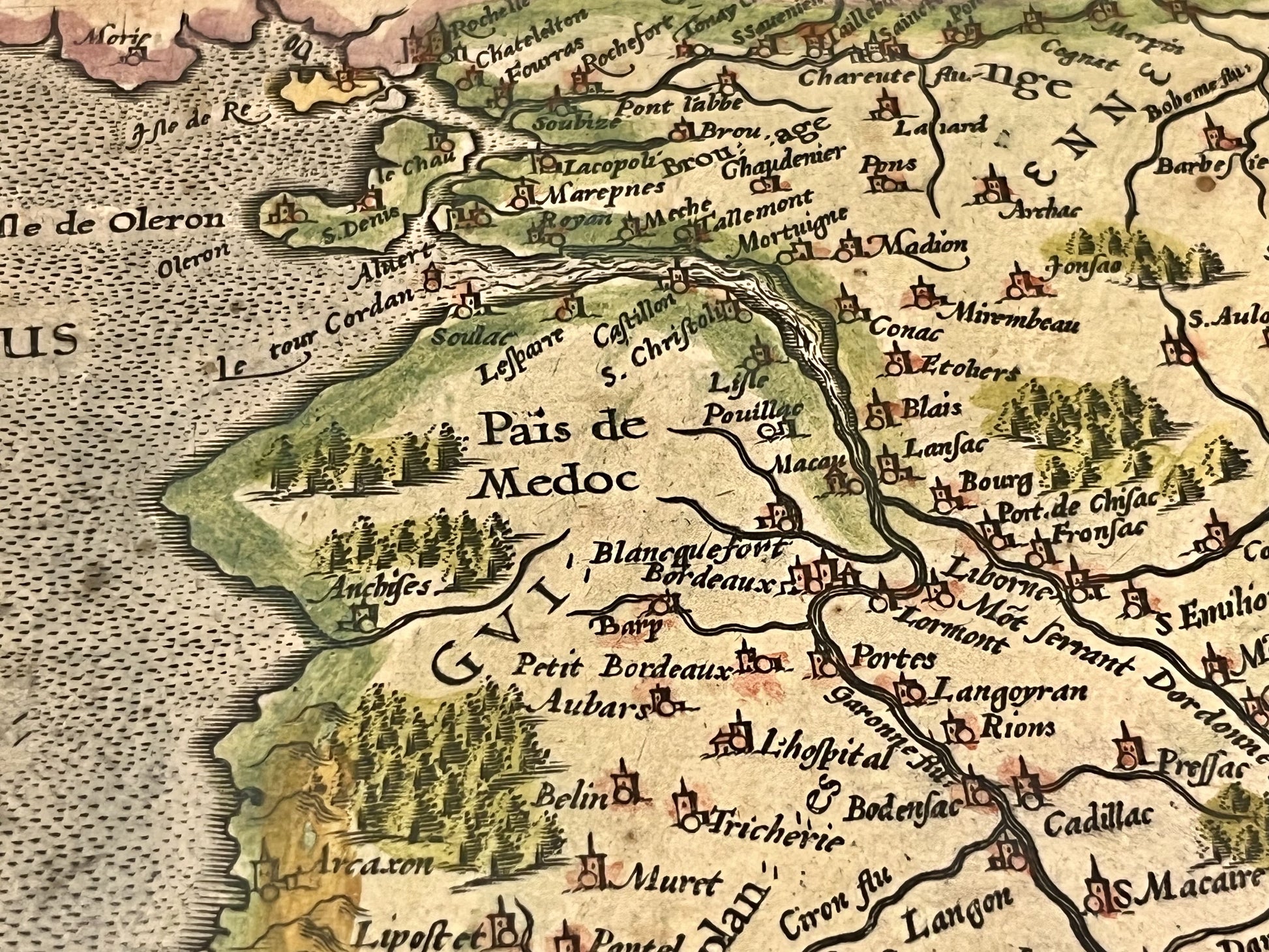 Carte geographique ancienne Sud France par Mercator
