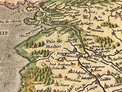 Carte geographique ancienne Sud France par Mercator