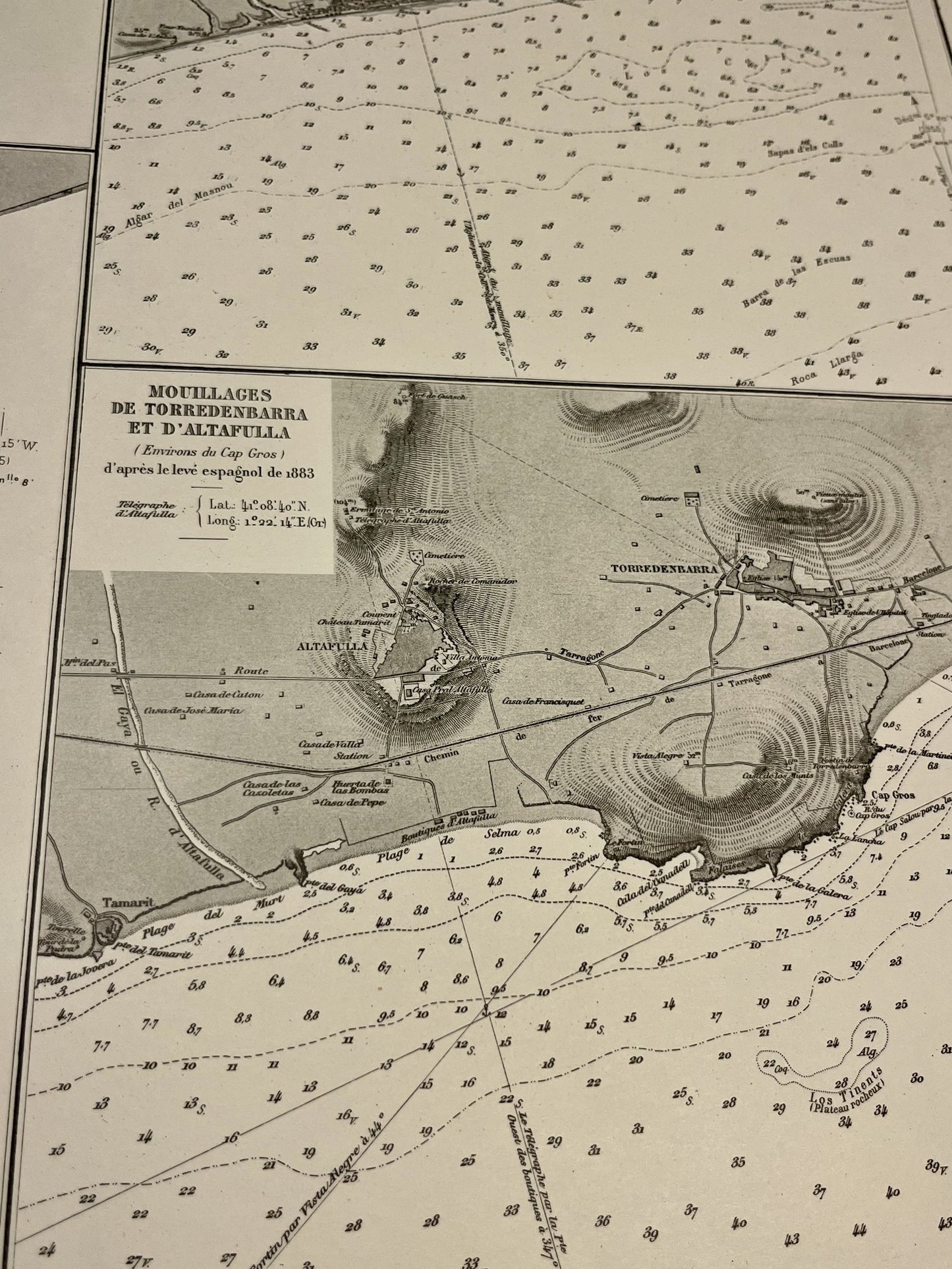 Carte geographique ancienne Torredembarra