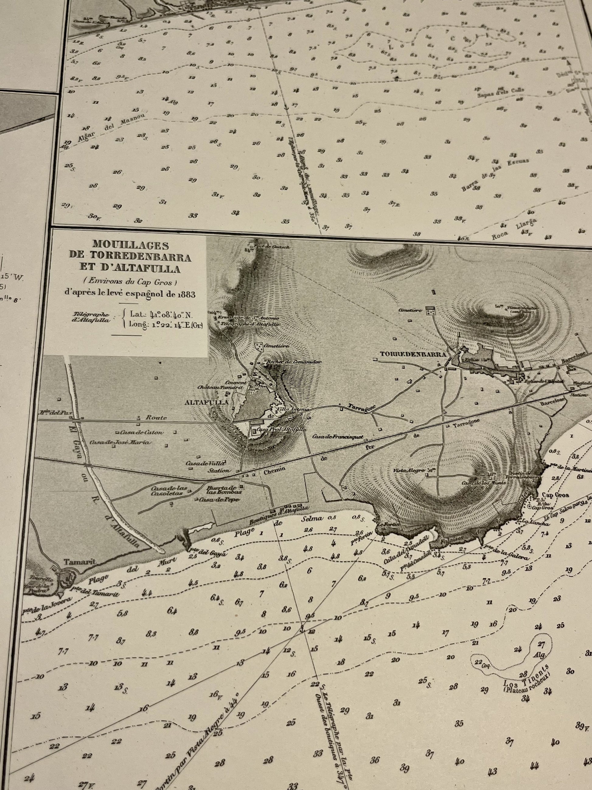 Carte geographique ancienne Torredembarra