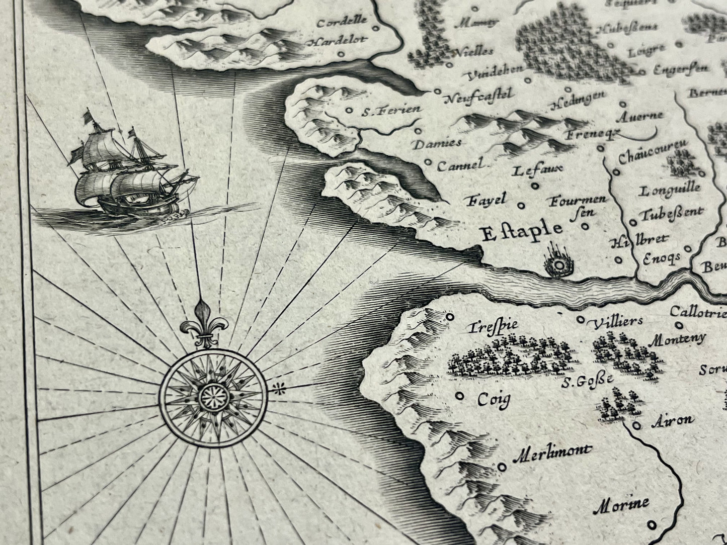 Carte geographique ancienne Touquet Etaples