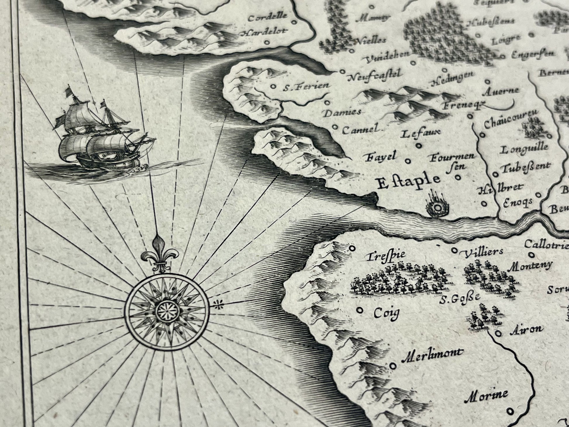 Carte geographique ancienne Touquet Etaples