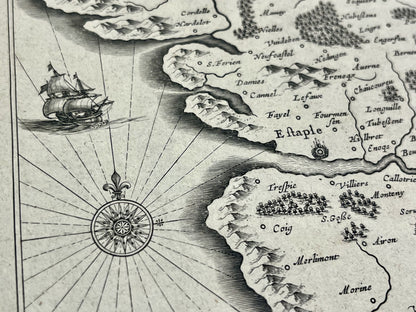 Carte geographique ancienne Touquet Etaples