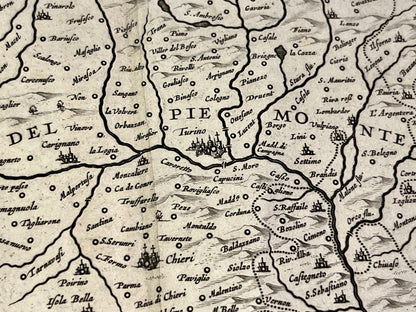 Carte geographique ancienne Turin et environs