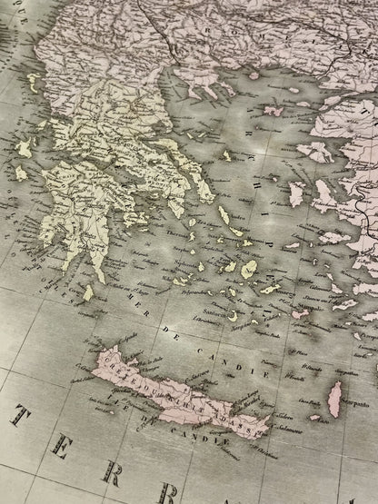 Carte geographique ancienne Turquie Europe