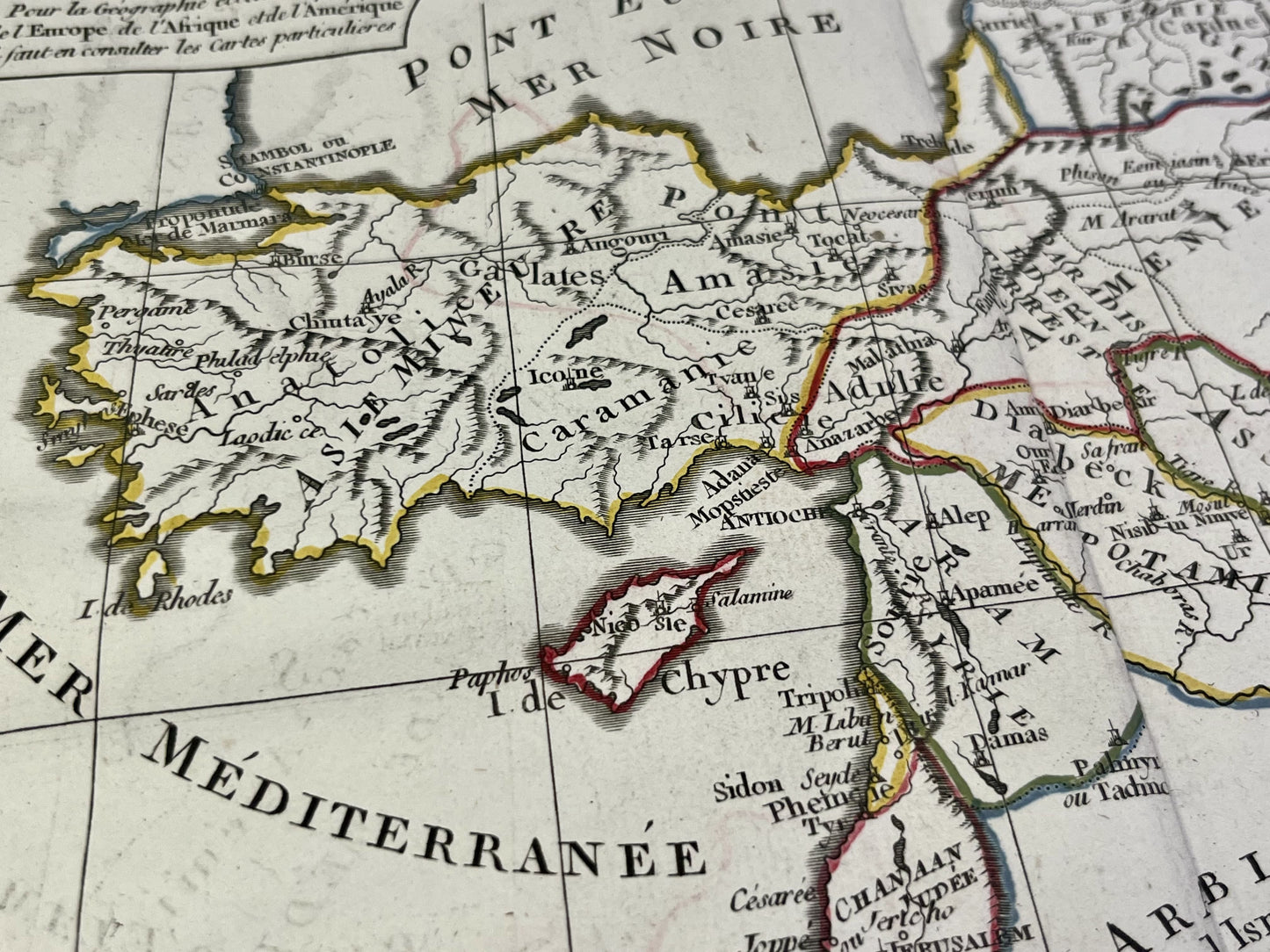 Carte geographique ancienne Turquie Mesopotamie