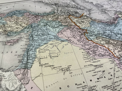 Carte geographique ancienne Turquie Perse