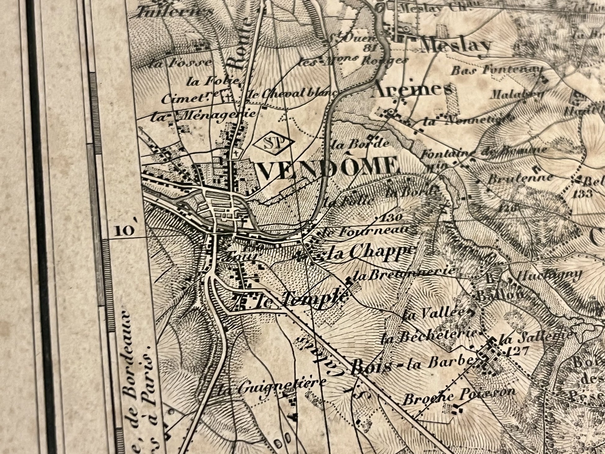 Carte geographique ancienne Vendome