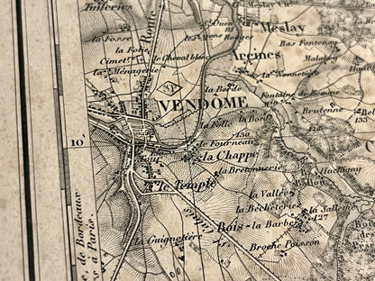 Carte geographique ancienne Vendome