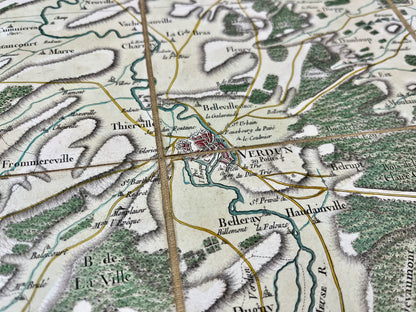 Carte geographique ancienne Verdun Meuse Argonne