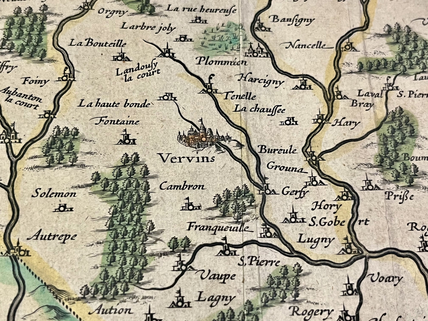 Carte geographique ancienne Vervins