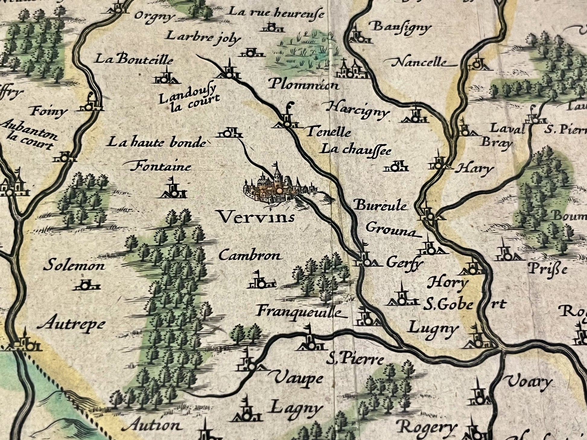 Carte geographique ancienne Vervins