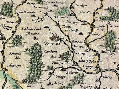 Carte geographique ancienne Vervins