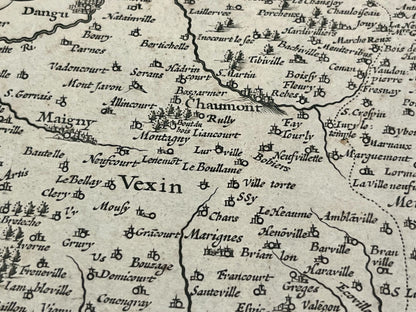 Carte geographique ancienne Vexin Beauvais