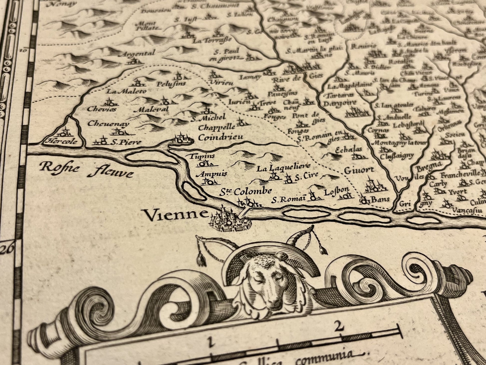 Carte geographique ancienne Vienne Ardeche