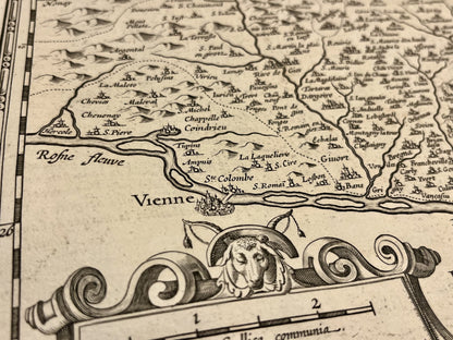 Carte geographique ancienne Vienne Ardeche