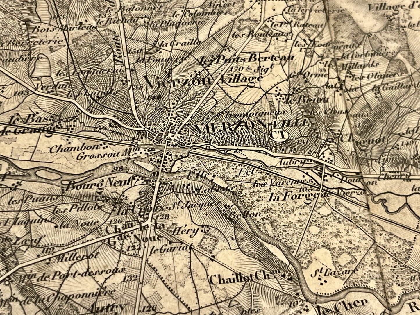 Carte geographique ancienne Vierzon