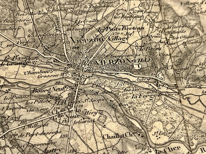 Carte geographique ancienne Vierzon