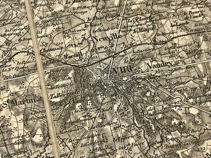 Carte geographique ancienne Vire