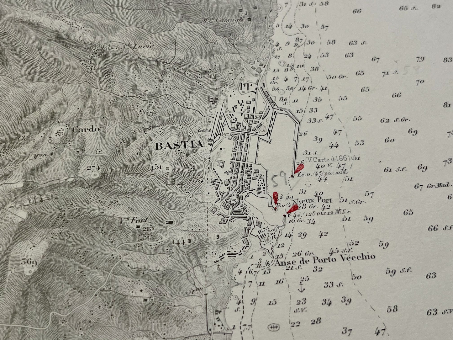 Carte geographique ancienne bastia