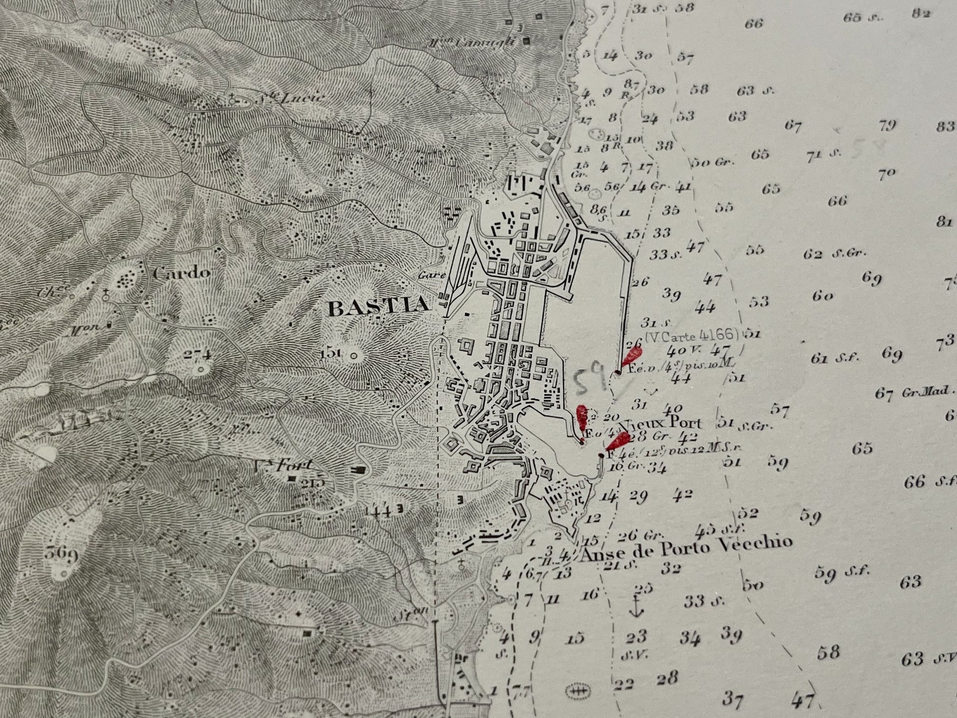 Carte geographique ancienne bastia