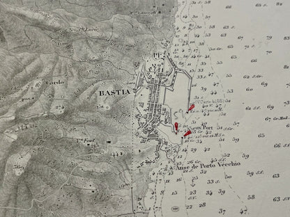 Carte geographique ancienne bastia