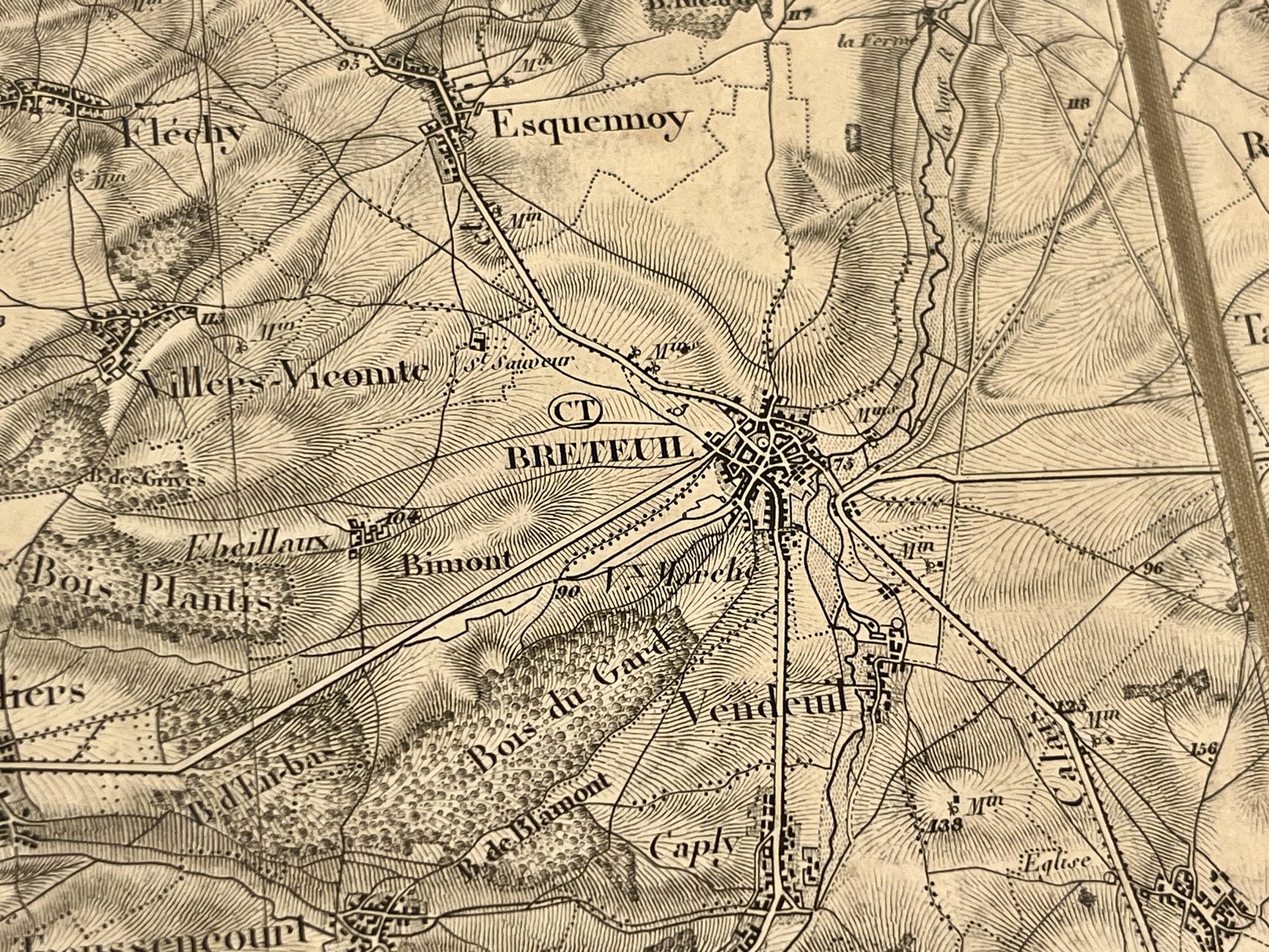Carte geographique ancienne breteuil