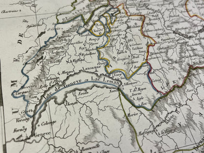 Carte geographique ancienne cantons suisses