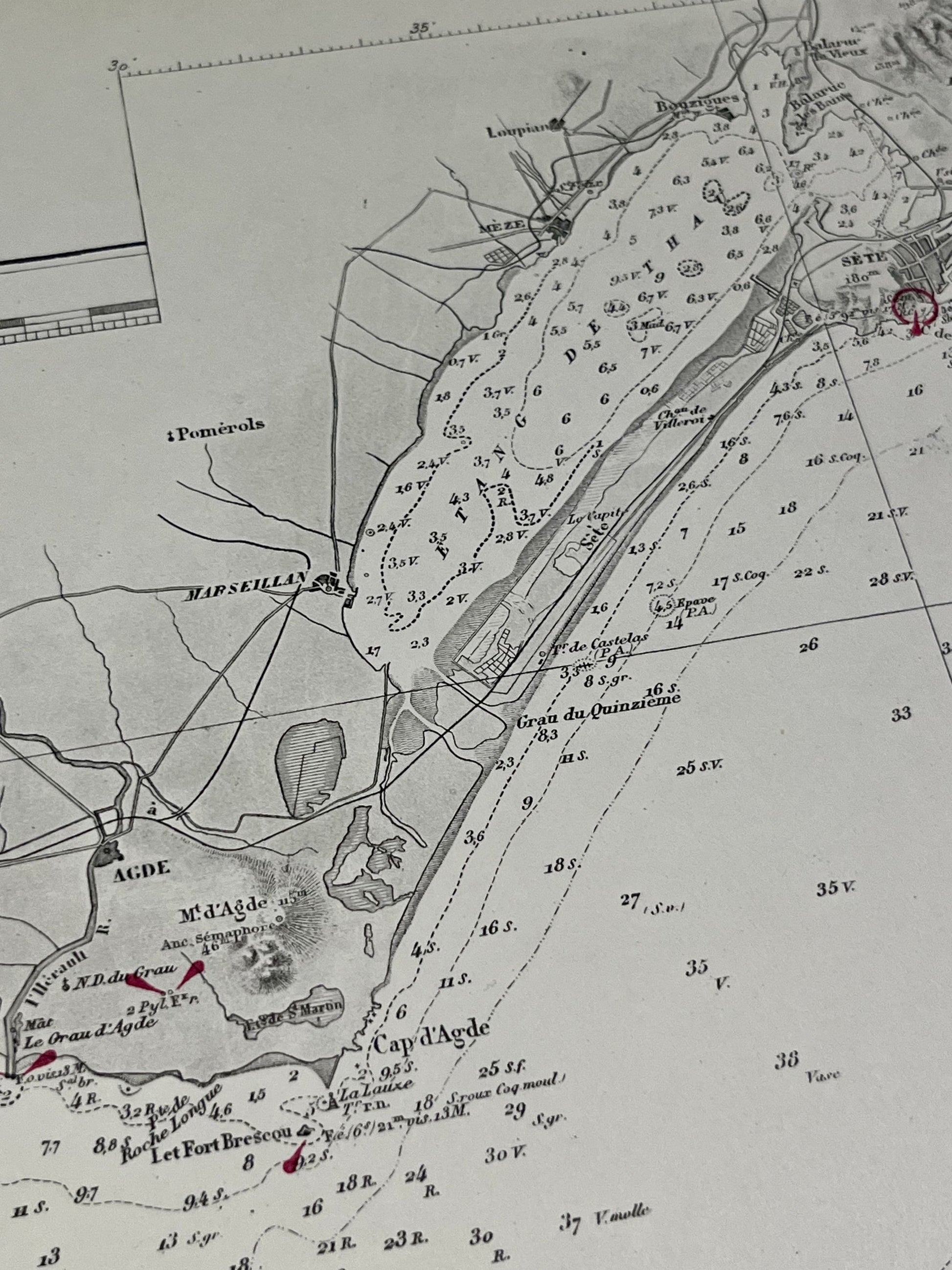 Carte geographique ancienne cote Herault