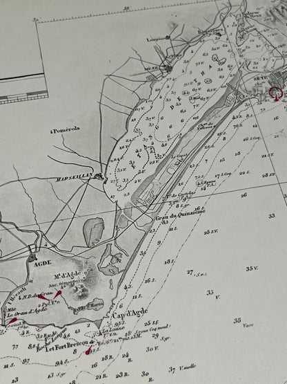 Carte geographique ancienne cote Herault