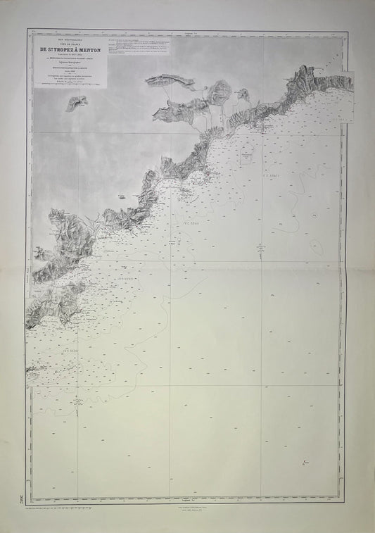 Carte geographique ancienne cote azur