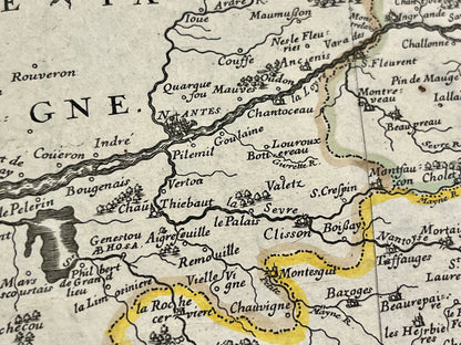 Carte geographique ancienne cours de la Loire