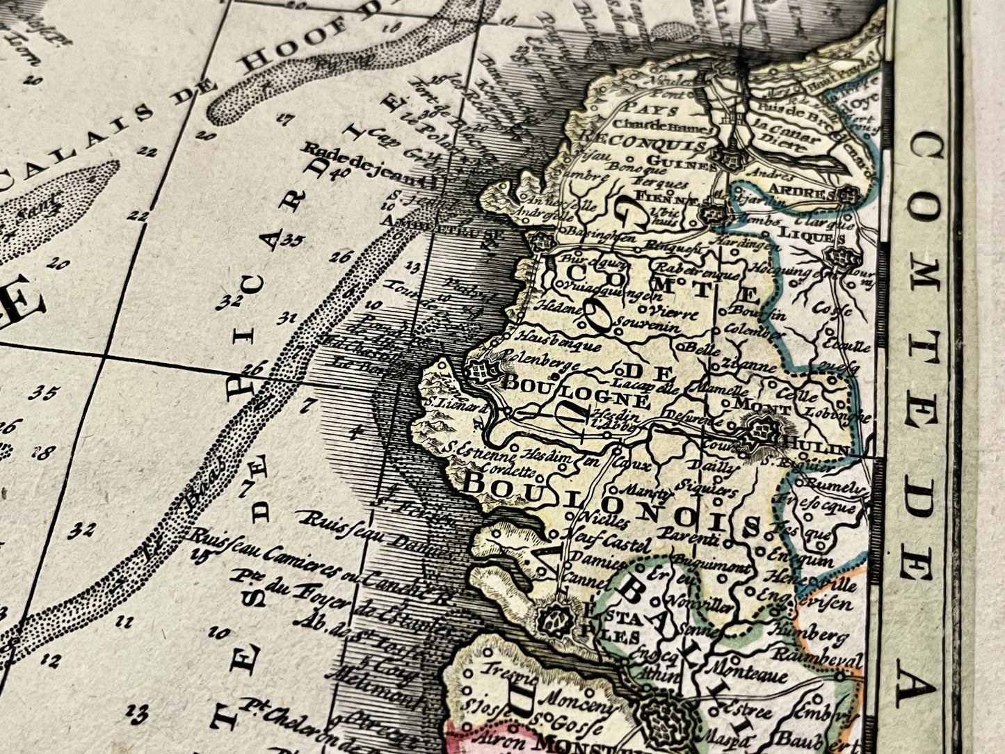 Carte geographique ancienne de la Manche