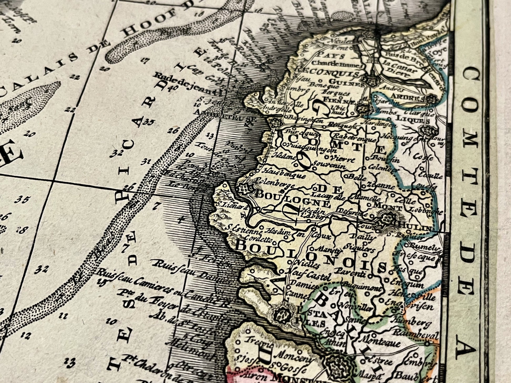 Carte geographique ancienne de la Manche