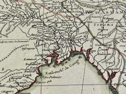 Carte geographique ancienne delta Gange