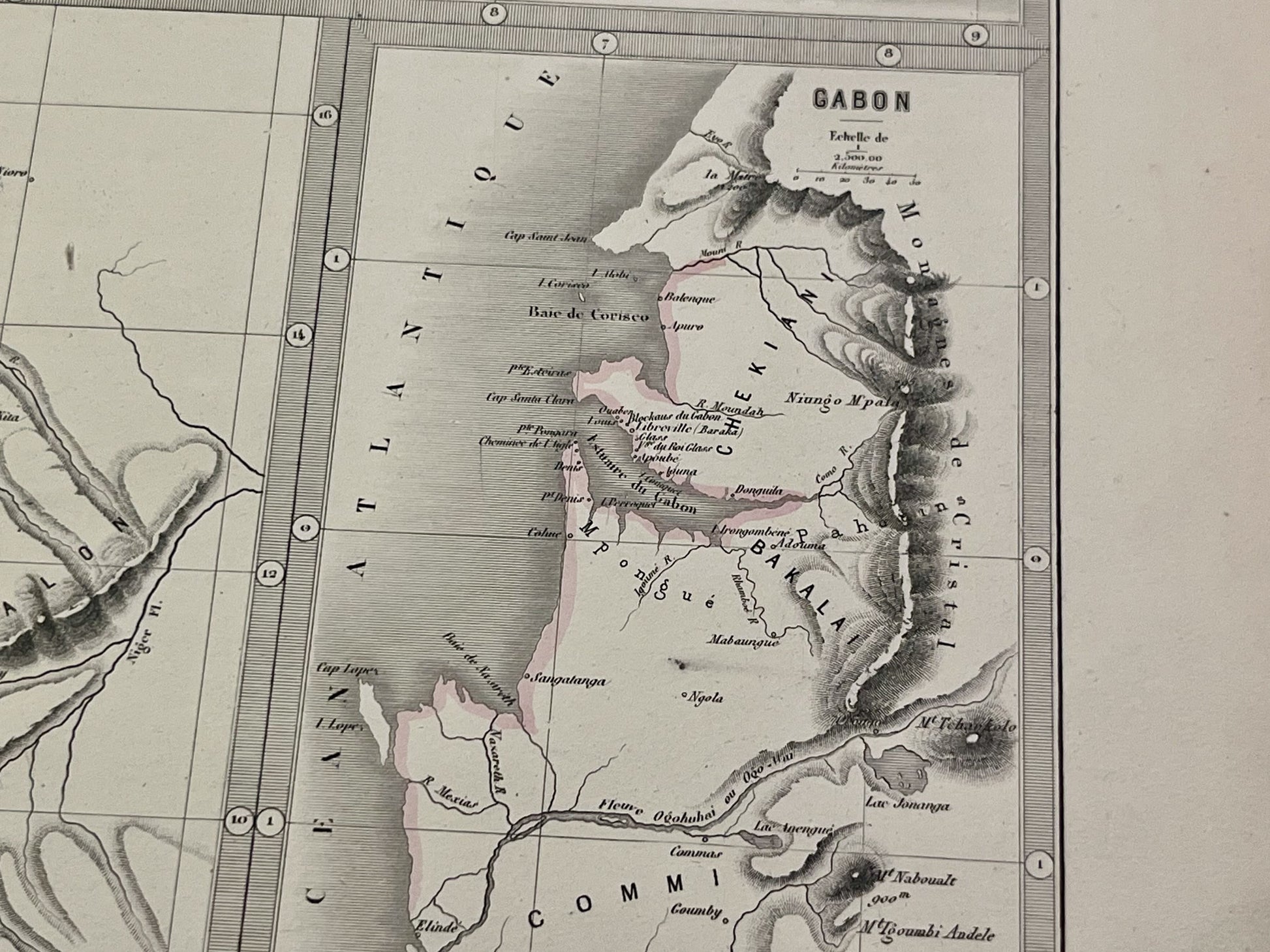 Carte geographique ancienne du Gabon
