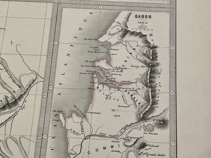 Carte geographique ancienne du Gabon