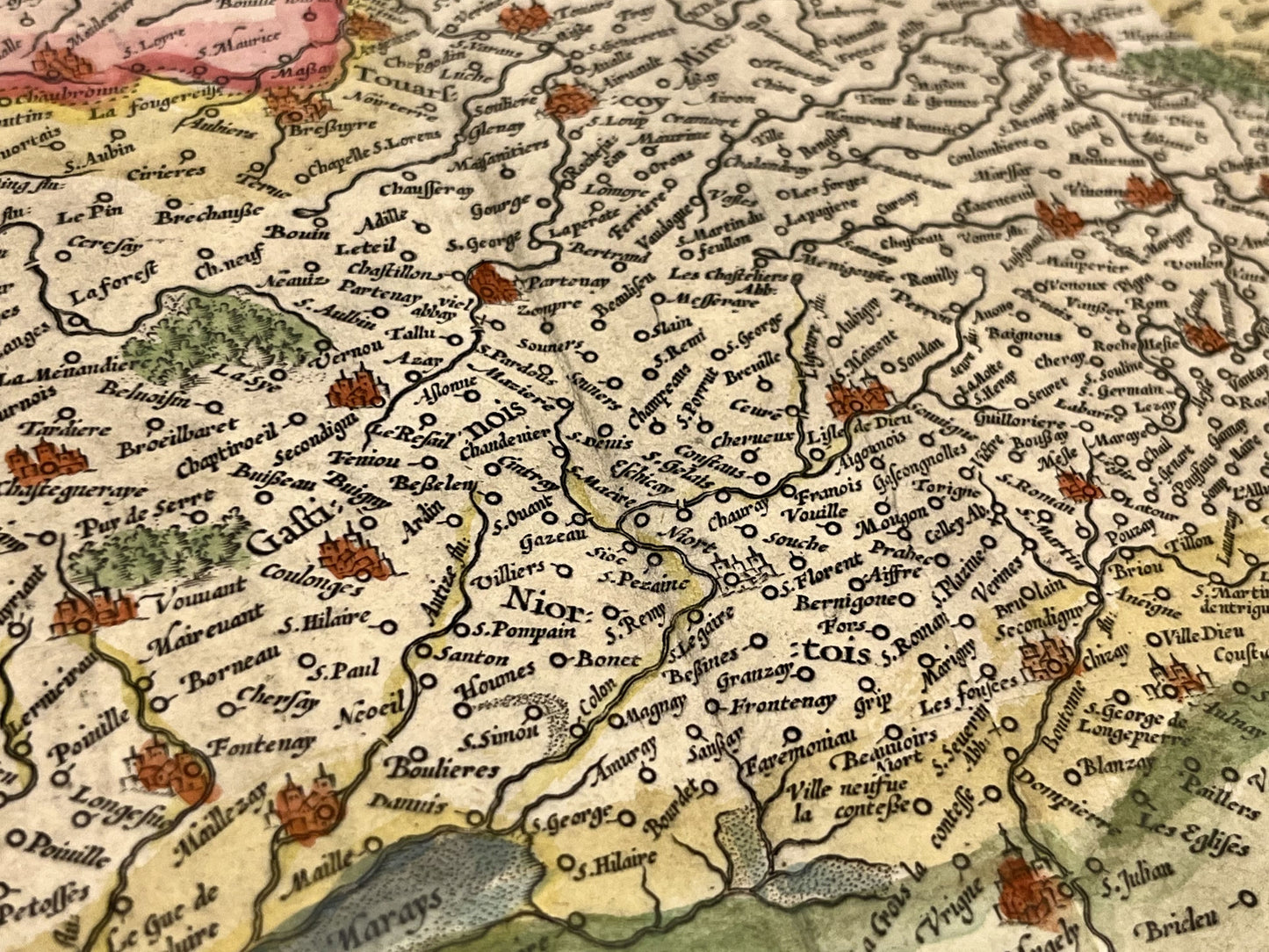 Carte geographique ancienne du Poitou par Mercator