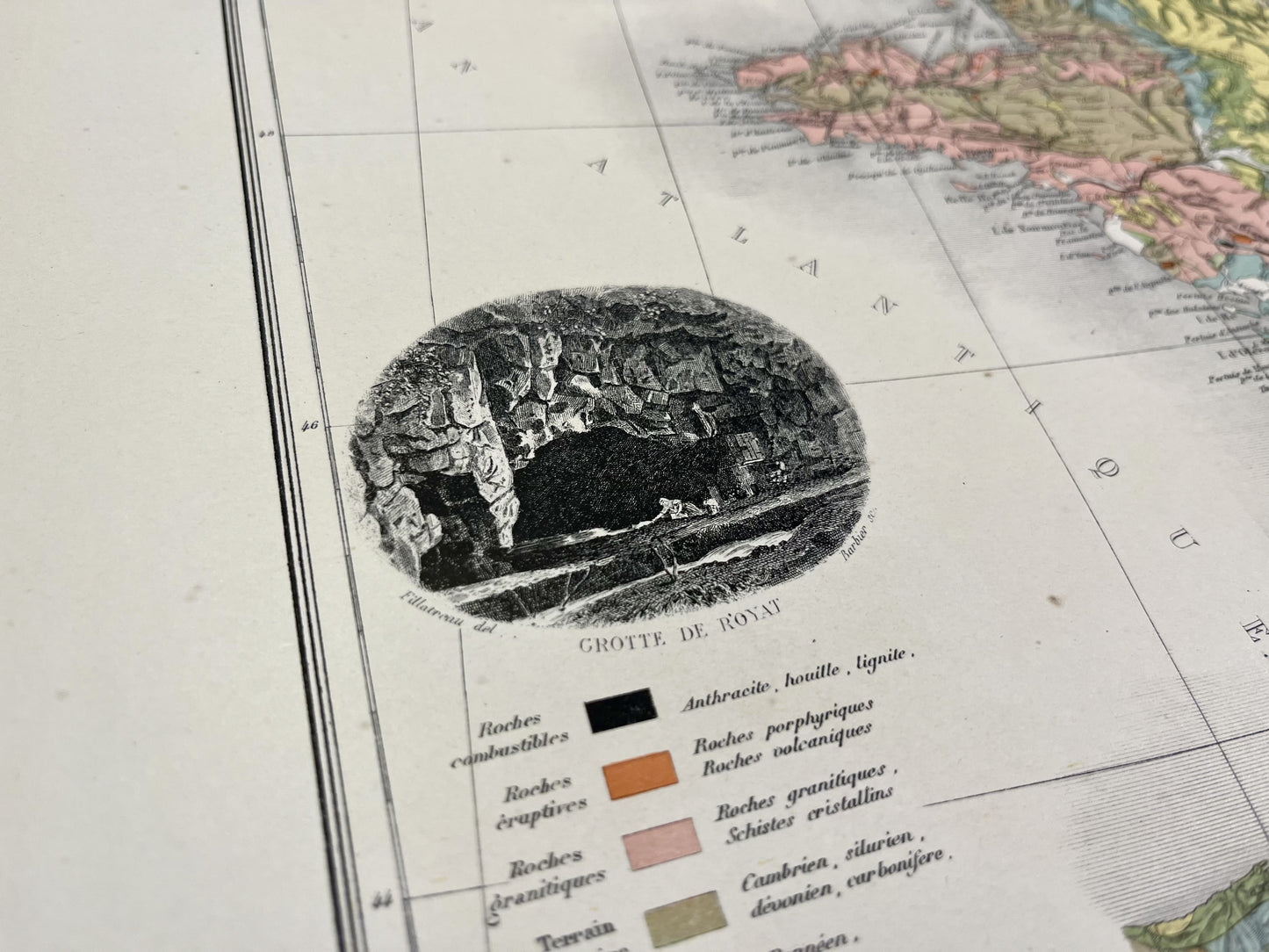 Carte geographique ancienne geologie France